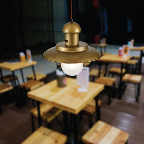 Bronze Metal Opal Step Pendant Ceiling Light