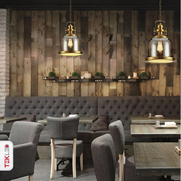 Riley Industrial Vintage Pendant Light Enclosed Pendant Light