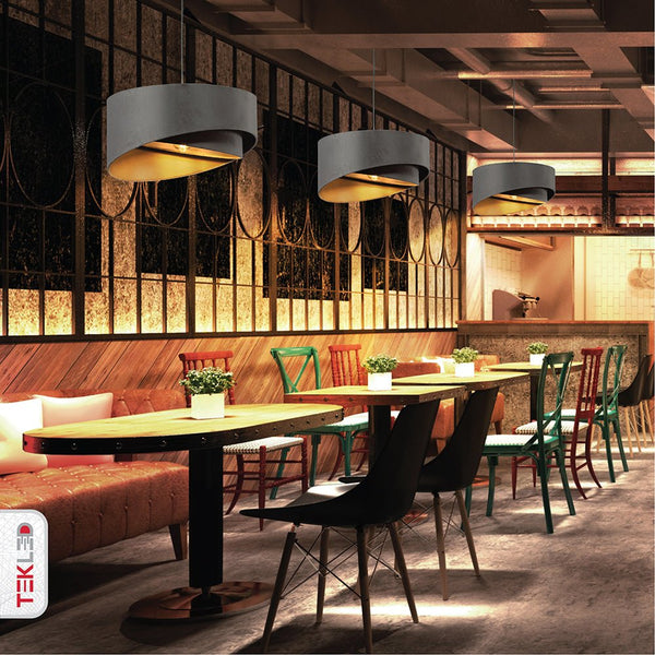 Double Fabric Shade Pendant Ceiling Light