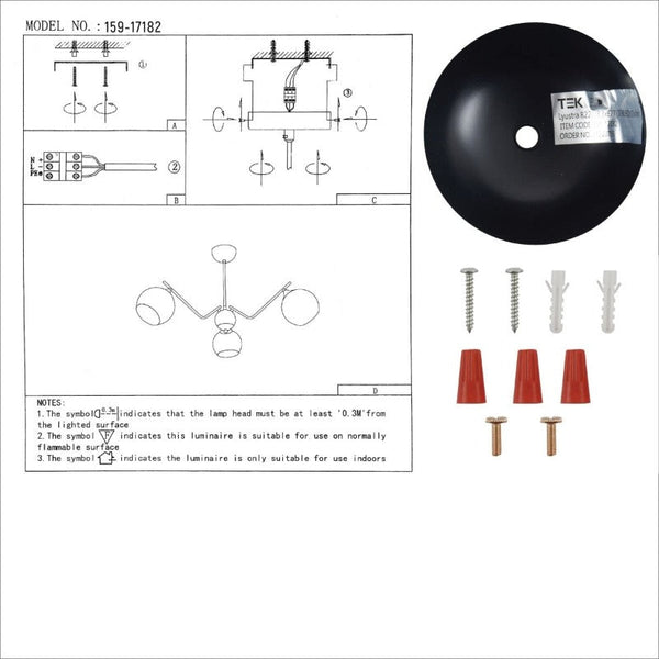 Amber Cone Glass Black Gold Metal Spider Semi Flush Ceiling Light