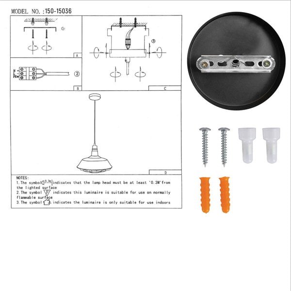 Step Industrial Caged Metal Ceiling Pendant Light E27 Fitting