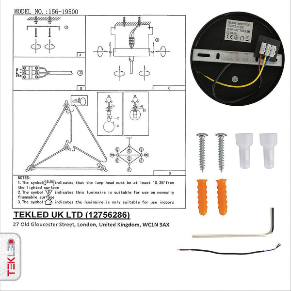 TEKLED Molecule Shape Black Rod Metal Amber Glass Globe Chandelier Ceiling Light - 10 Globe or 15 Globe.