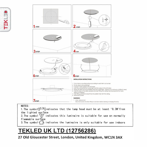 6W Downlight LED Round Slim Panel Light D120mm