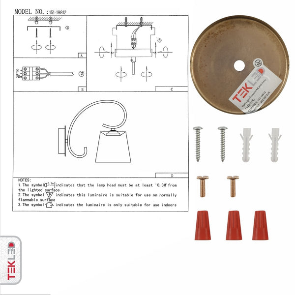 Antique Brass Metal Body Rice White(off white) Fabric Shade Lantern Vintage Traditional Retro Wall Light E27 Fitting