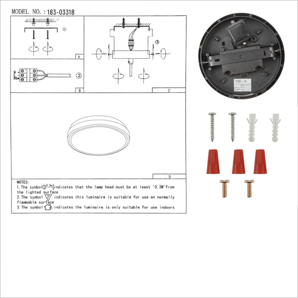 Black Ring Moonlight Outdoor Modern LED Wall Light