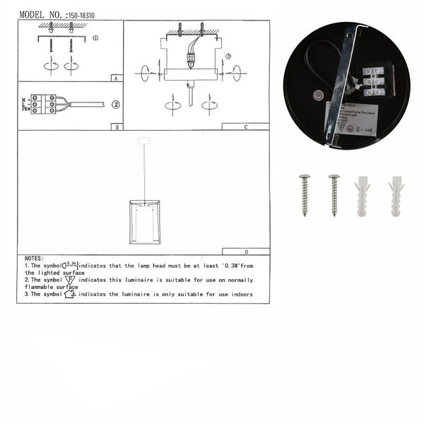 TEKLED Gold Metal Cage Amber Cylinder Glass Pendant or Island Ceiling Light E27 Fitting - Single or Triple