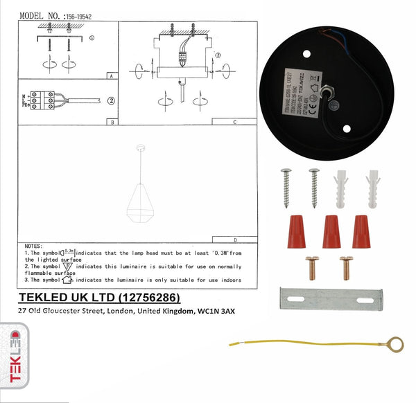 Gold Metal Polyhedral Pendant Ceiling Light E27