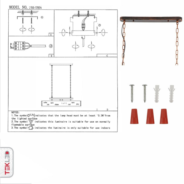 Iron Industrial Island Ceiling Chandelier Light 4xE27
