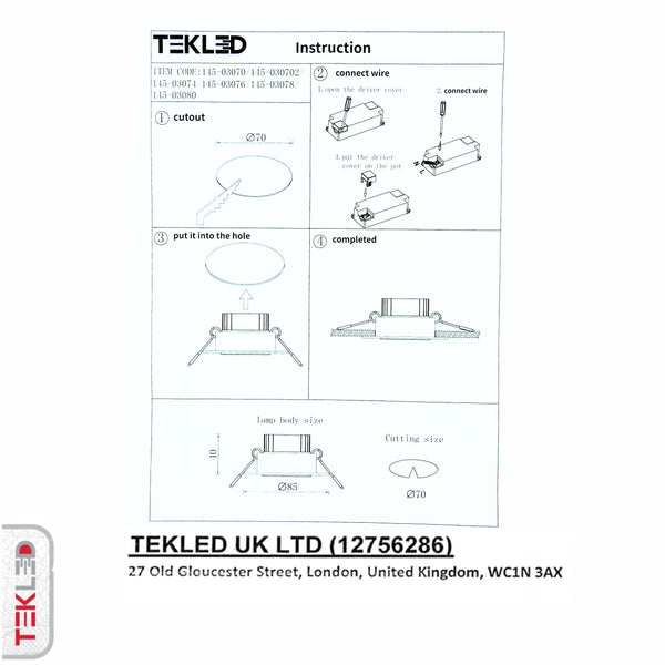 LED COB Tilt Recessed Downlight 5W CRI90