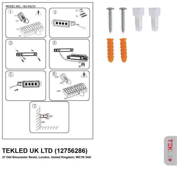 LED Wallwasher Wall Light 12W IP54 Black