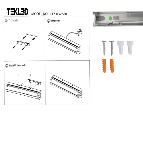 Modern Bathroom Vanity Lamp Mirror Front Makeup LED Light Chrome