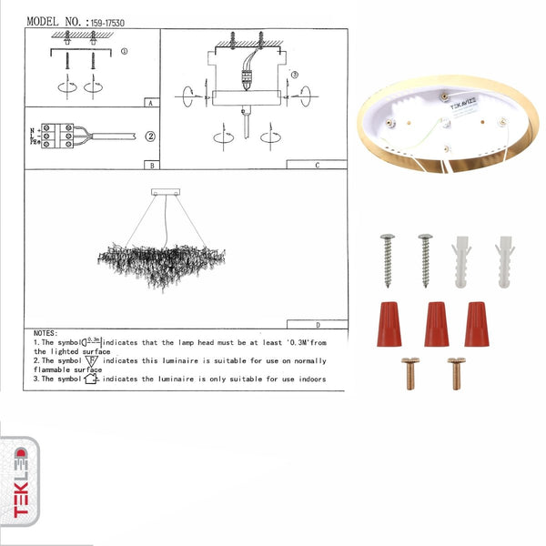 Modern Crystal Glass Droplet Teardrop Chandelier Ceiling Light 13xG9 1200mm