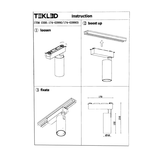 Tracklight 3-wire Single Line 10W Cool White 4000K