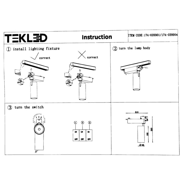 Tracklight 5-wire 3-Line 20W Cool White 4000K