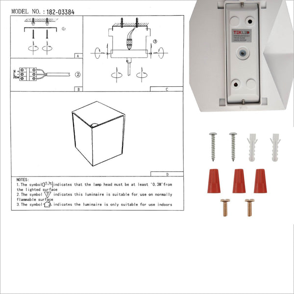 White Cuboid Up Down Outdoor Modern LED Wall Light