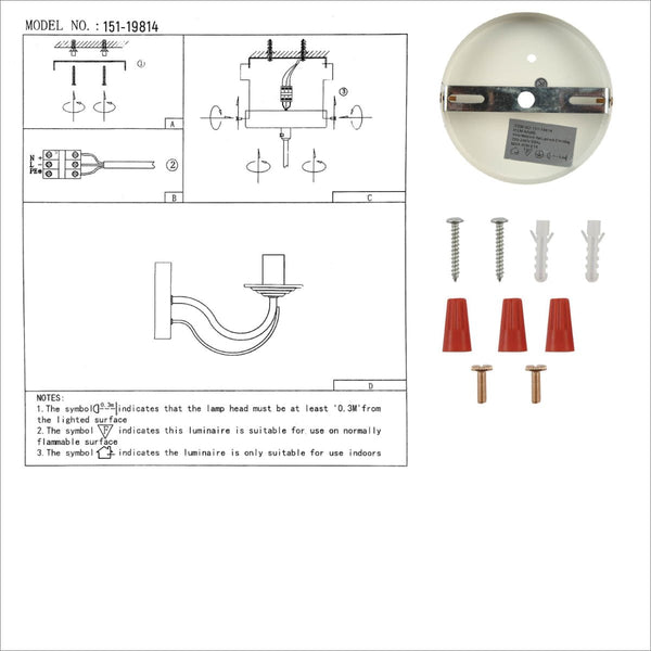 White Rice Metal Wall Light E14 Fitting
