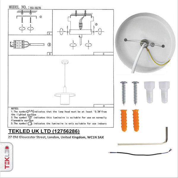 White-Golden Metal Caged Flat Pendant Ceiling Light E27