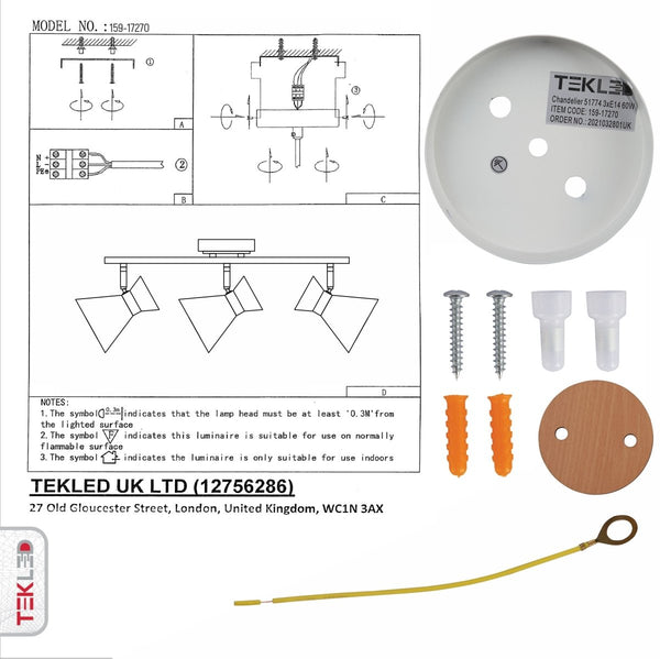 White Metal Wood Funnel Shade White Body Semi Flush Ceiling and Wall Light E14