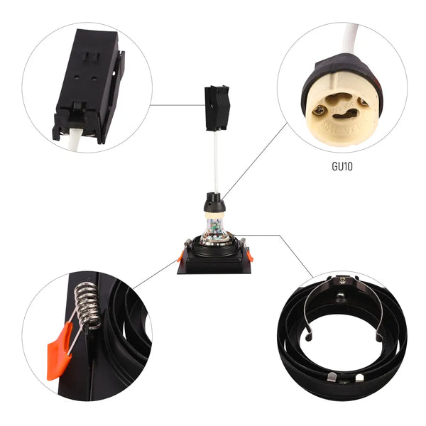 Valiant Tiltable Square GU10 Downlight