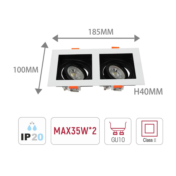 Valiant Tiltable Square GU10 Downlight