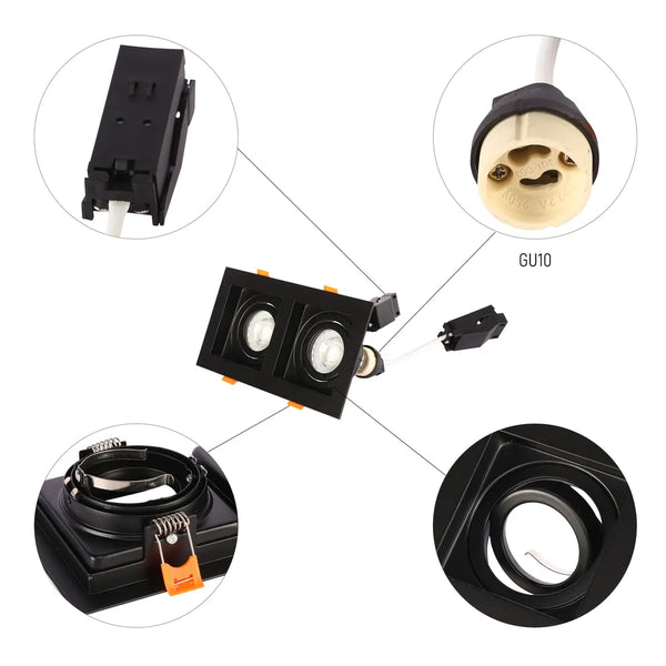 Valiant Tiltable Square GU10 Downlight