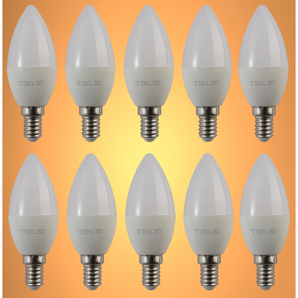 TEKLED
Vela LED Candle Bulb C37 E14 Small Edison Screw 5W - 3000K Warm White / Pack of 6 or 10