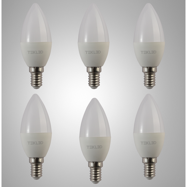 TEKLED
Vela LED Candle Bulb C37 E14 Small Edison Screw 5W - 3000K Warm White / Pack of 6 or 10