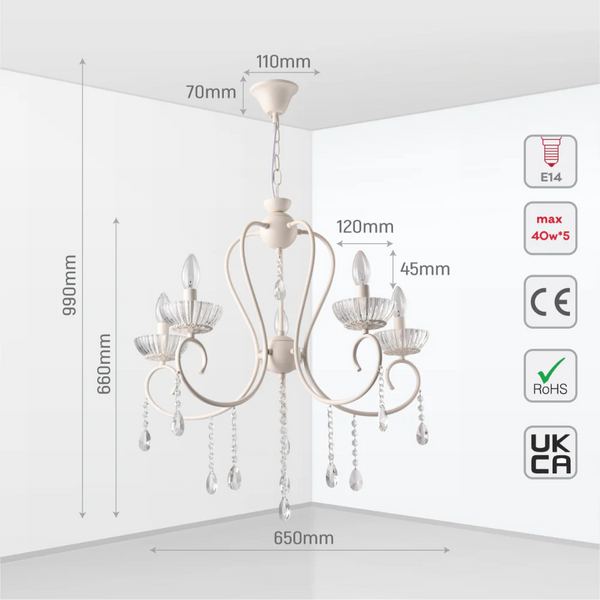 Versailles Elegance Crystal Swan Chandelier Ceiling Light