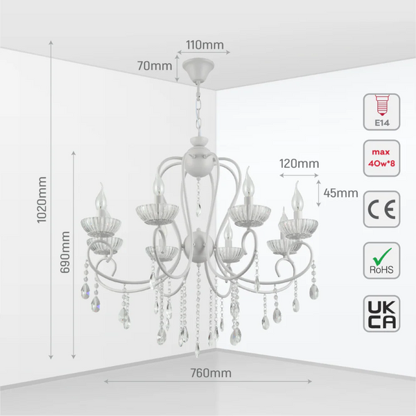 Versailles Elegance Crystal Swan Chandelier Ceiling Light