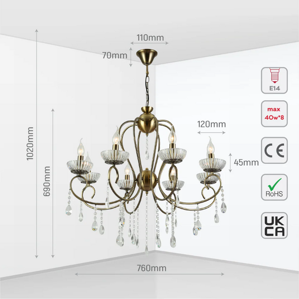 Versailles Elegance Crystal Swan Chandelier Ceiling Light