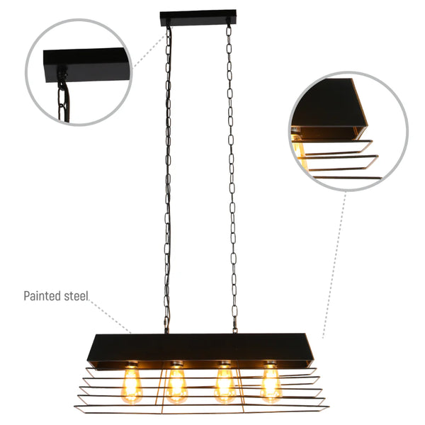 VersaTrend Island Chandelier | Mesh & Fence Dual Styles | Industrial-Modern Blend