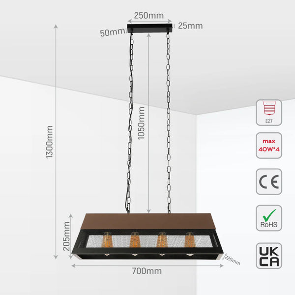 VersaTrend Island Chandelier | Mesh & Fence Dual Styles | Industrial-Modern Blend