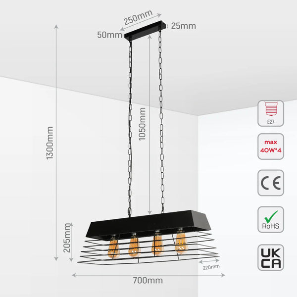 VersaTrend Island Chandelier | Mesh & Fence Dual Styles | Industrial-Modern Blend