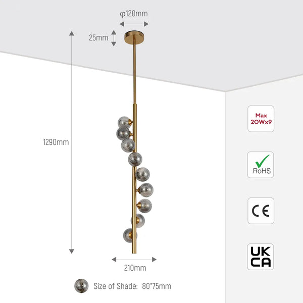 Vertica Ripple Spiral Pendant Light
