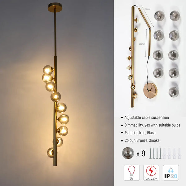 Vertica Ripple Spiral Pendant Light