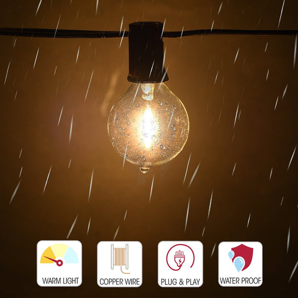 Castor LED Bulb String Globe Golf Ball G40 E12 Weatherproof Festoon Light