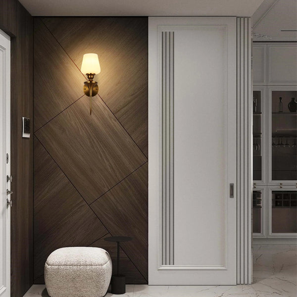 White & Gold Wall Light - Single, Double, or Triple