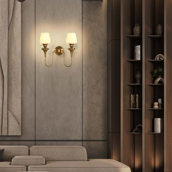 White & Gold Wall Light - Single, Double, or Triple