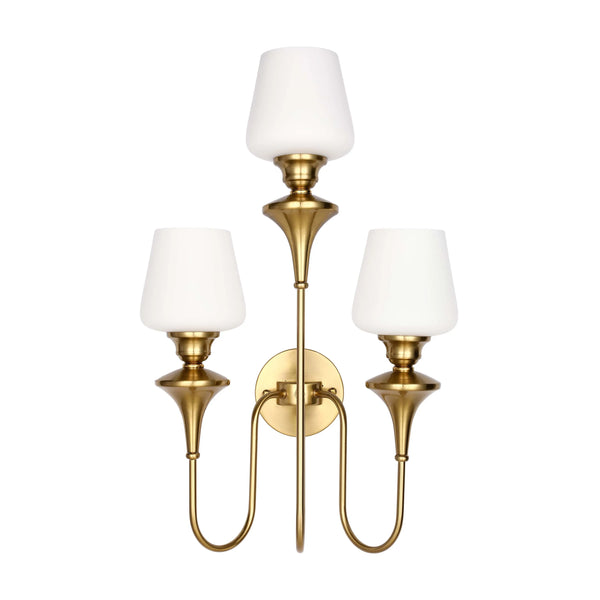 White & Gold Wall Light - Single, Double, or Triple