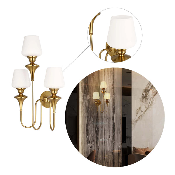 White & Gold Wall Light - Single, Double, or Triple