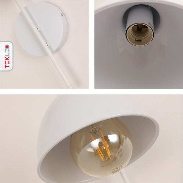 Snowdrop Metal Dome Wall Light E27 Fitting