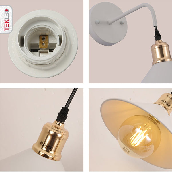 Metal Funnel Suspended Wall Light E27 Fitting