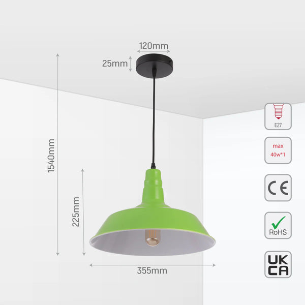 Step Industrial Caged Metal Ceiling Pendant Light E27 Fitting