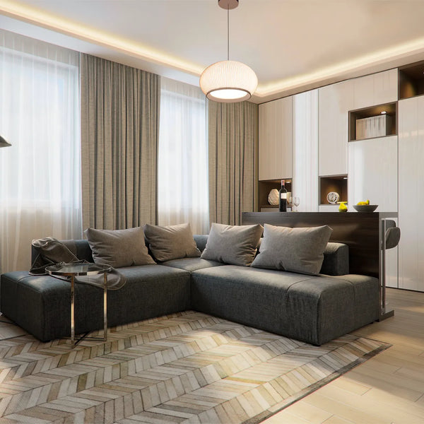 White Ribbed Knitted Fabric Pendant Light 470mm Diameter Ceiling Lamp 3000-6000K