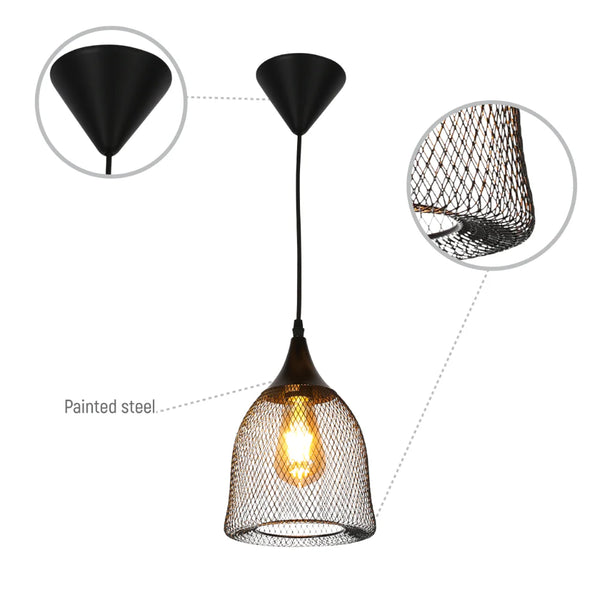 Wire Mesh Industrial Dome Pendant Ceiling Light E27