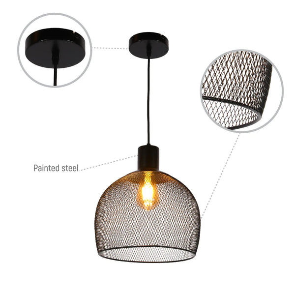 Wire Mesh Industrial Dome Pendant Ceiling Light E27