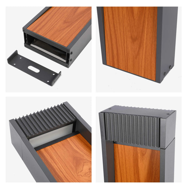 Wood-effect Outdoor Bollard Light
