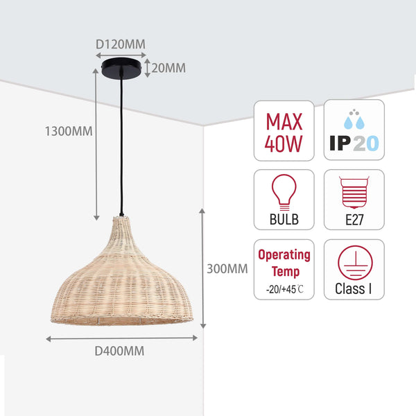 Woven Pendant Light Collection - Rope, Bamboo and Wood