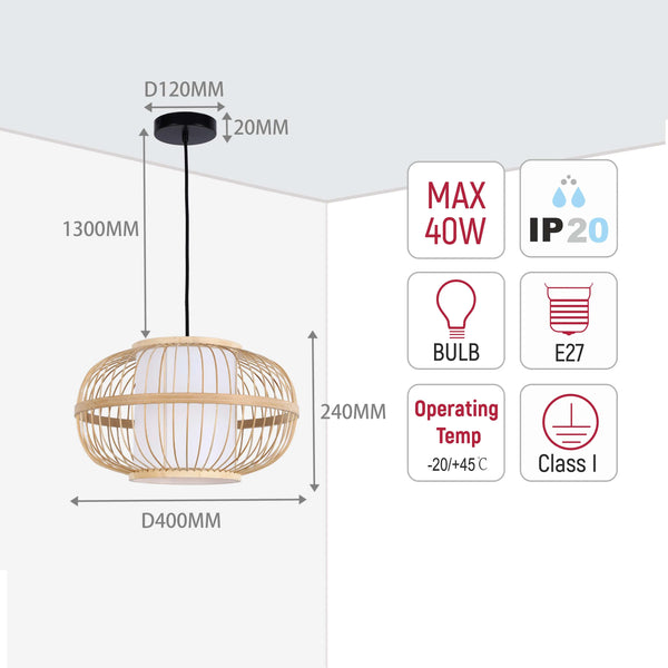 Woven Pendant Light Collection - Rope, Bamboo and Wood