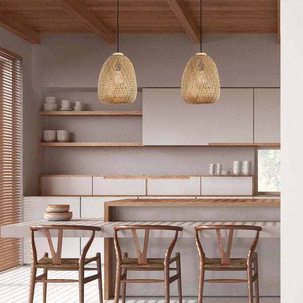 Woven Pendant Light Collection - Rope, Bamboo and Wood